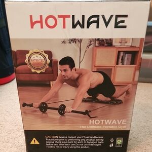 HOTWAVE Portable Ab Roller & Resistance Trainer - Black